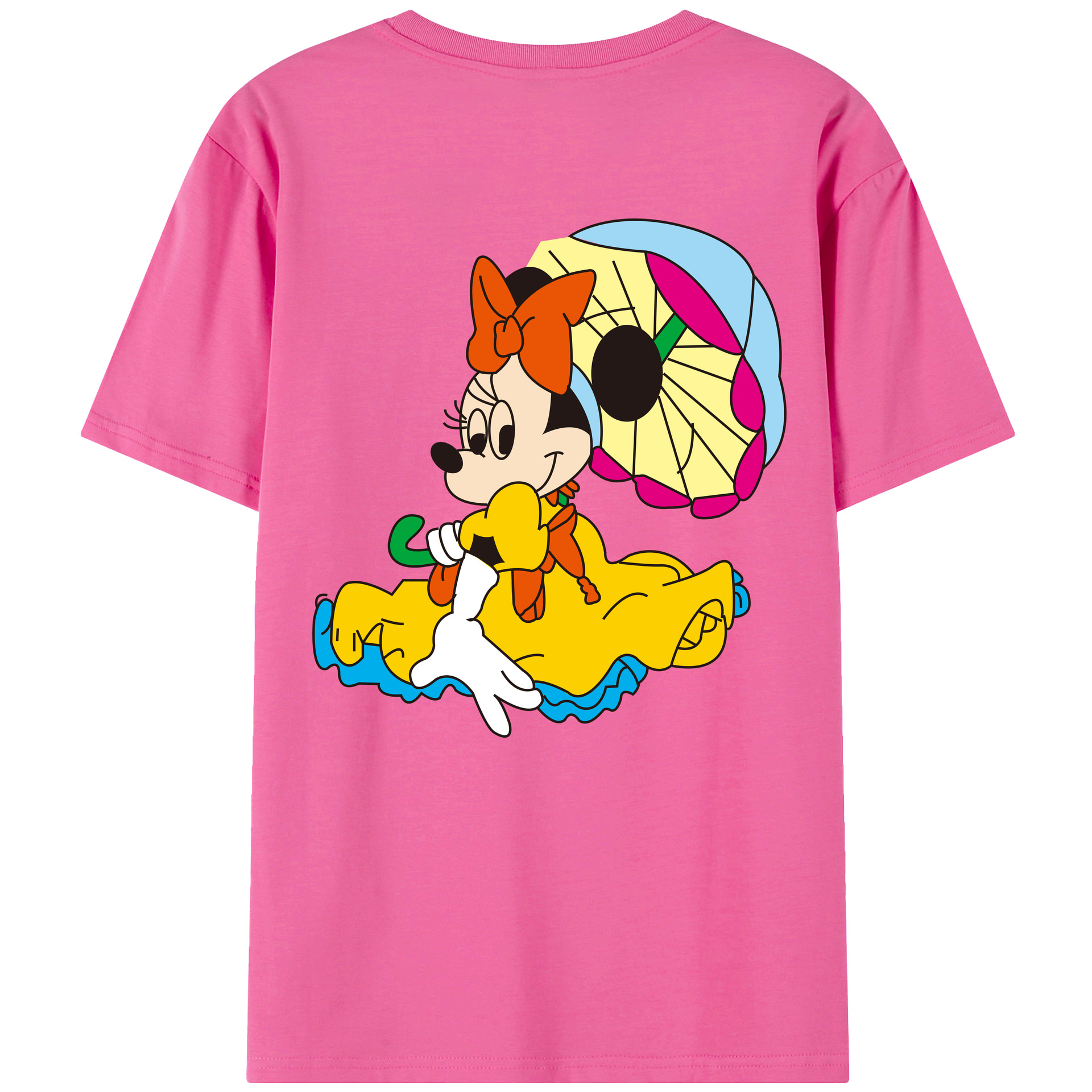 （画像用） ミッキーマウス Mickey Mouse レディース半袖Tシャツ(バックプリント)